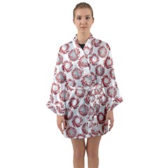 Peppermint Candy Dots Long Sleeve Satin Kimono by bloomingvinedesign