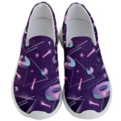 Retrowave Aesthetic Vaporwave Retro Memphis Pattern 80s Design Geometrical Shapes Futurist Pink Blue 3d Men s Lightweight Slip Ons by genx