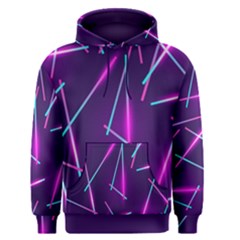 Retrowave Aesthetic Vaporwave Retro Memphis Pattern 80s Design Geometric Shapes Futurist Purple Pink Blue Neon Light Men s Pullover Hoodie by genx