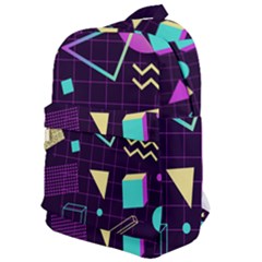 Retrowave Aesthetic Vaporwave Retro Memphis Pattern 80s Design 3d Geometric Shapes Classic Backpack by genx