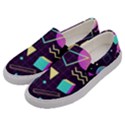 Retrowave Aesthetic vaporwave retro memphis pattern 80s design 3D geometric shapes Men s Canvas Slip Ons View2