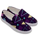 Retrowave Aesthetic vaporwave retro memphis pattern 80s design 3D geometric shapes Men s Canvas Slip Ons View3