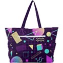 Retrowave Aesthetic vaporwave retro memphis pattern 80s design 3D geometric shapes Simple Shoulder Bag View3