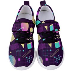 Retrowave Aesthetic Vaporwave Retro Memphis Pattern 80s Design 3d Geometric Shapes Women s Velcro Strap Shoes by genx