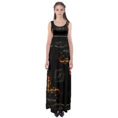 Abstract Animated Ornament Background Fractal Art Empire Waist Maxi Dress