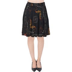 Abstract Animated Ornament Background Fractal Art Velvet High Waist Skirt