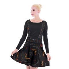 Abstract Animated Ornament Background Fractal Art Suspender Skater Skirt