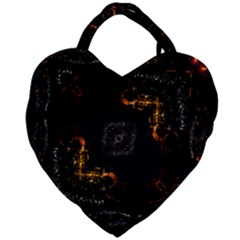 Abstract Animated Ornament Background Fractal Art Giant Heart Shaped Tote