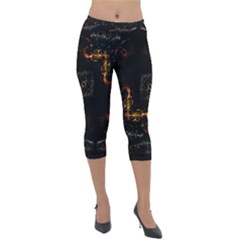 Abstract Animated Ornament Background Fractal Art Lightweight Velour Capri Leggings 