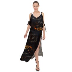 Abstract Animated Ornament Background Fractal Art Maxi Chiffon Cover Up Dress