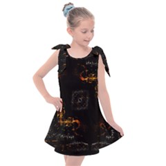 Abstract Animated Ornament Background Fractal Art Kids  Tie Up Tunic Dress