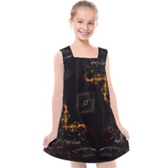 Abstract Animated Ornament Background Fractal Art Kids  Cross Back Dress