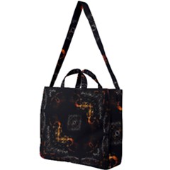 Abstract Animated Ornament Background Fractal Art Square Shoulder Tote Bag