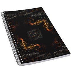 Abstract Animated Ornament Background Fractal Art 5.5  x 8.5  Notebook