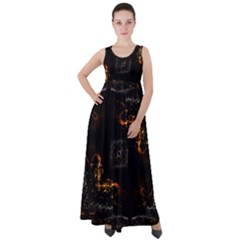 Abstract Animated Ornament Background Fractal Art Empire Waist Velour Maxi Dress