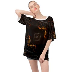 Abstract Animated Ornament Background Fractal Art Oversized Chiffon Top