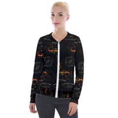 Abstract Animated Ornament Background Fractal Art Velour Zip Up Jacket