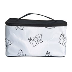 Messy Life Phrase Motif Typographic Pattern Cosmetic Storage by dflcprintsclothing