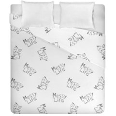 Messy Life Phrase Motif Typographic Pattern Duvet Cover Double Side (california King Size) by dflcprintsclothing