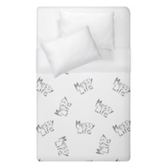 Messy Life Phrase Motif Typographic Pattern Duvet Cover (single Size) by dflcprintsclothing