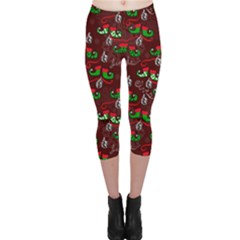 Elves Jingle Capri Leggings  by bloomingvinedesign