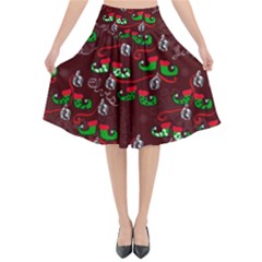 Elves jingle Flared Midi Skirt