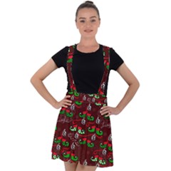 Elves Jingle Velvet Suspender Skater Skirt by bloomingvinedesign