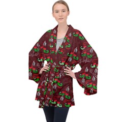 Elves jingle Long Sleeve Velvet Kimono 