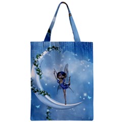 Little Fairy Dancing On The Moon Zipper Classic Tote Bag by FantasyWorld7