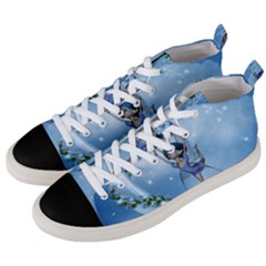 Little Fairy Dancing On The Moon Men s Mid-top Canvas Sneakers by FantasyWorld7