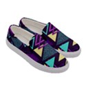 Retrowave Aesthetic vaporwave retro memphis triangle pattern 80s yellow turquoise purple Women s Canvas Slip Ons View3