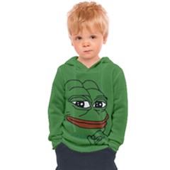 Pepe The Frog Smug Face With Smile And Hand On Chin Meme Kekistan All Over Print Green Kids  Overhead Hoodie by snek