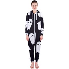 Ghost Halloween Pattern Hooded Jumpsuit (ladies) 