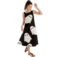 Ghost Halloween Pattern Summer Maxi Dress by Amaryn4rt