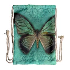 Butterfly Background Vintage Old Grunge Drawstring Bag (large) by Amaryn4rt