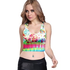 Pattern Decorated Schoolbus Tie Dye Racer Back Crop Top by Amaryn4rt