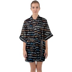 Close Up Code Coding Computer Half Sleeve Satin Kimono  by Amaryn4rt