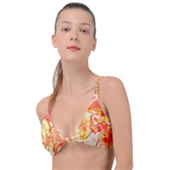 Monotype Art Pattern Leaves Colored Autumn Knot Up Bikini Top by Amaryn4rt