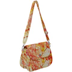 Monotype Art Pattern Leaves Colored Autumn Saddle Handbag by Amaryn4rt