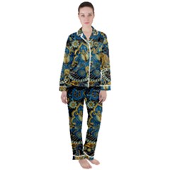 Retro Ethnic Background Pattern Vector Satin Long Sleeve Pyjamas Set by Amaryn4rt