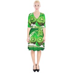 Kiwi Fruit Vitamins Healthy Cut Wrap Up Cocktail Dress