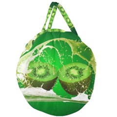 Kiwi Fruit Vitamins Healthy Cut Giant Round Zipper Tote