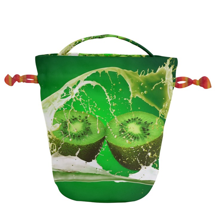 Kiwi Fruit Vitamins Healthy Cut Drawstring Bucket Bag