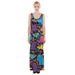 Dino Cute Thigh Split Maxi Dress