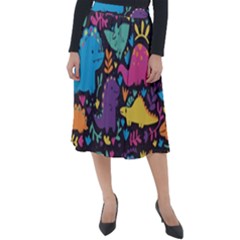 Dino Cute Classic Velour Midi Skirt 