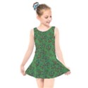 Pepe The Frog perfect a-ok handsign Pattern Praise KEK Kekistan Smug Smile Meme green background Kids  Skater Dress Swimsuit View1