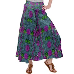 The Most Beautiful Flower Forest On Earth Satin Palazzo Pants by pepitasart