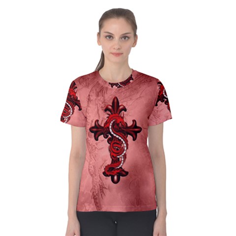 Awesome Chinese Dragon Women s Cotton Tee by FantasyWorld7