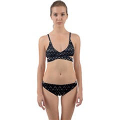 Chevrons Noir / Gris Wrap Around Bikini Set by kcreatif