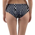 Abstrait Lignes Blanc/Noir Reversible Mid-Waist Bikini Bottoms View2